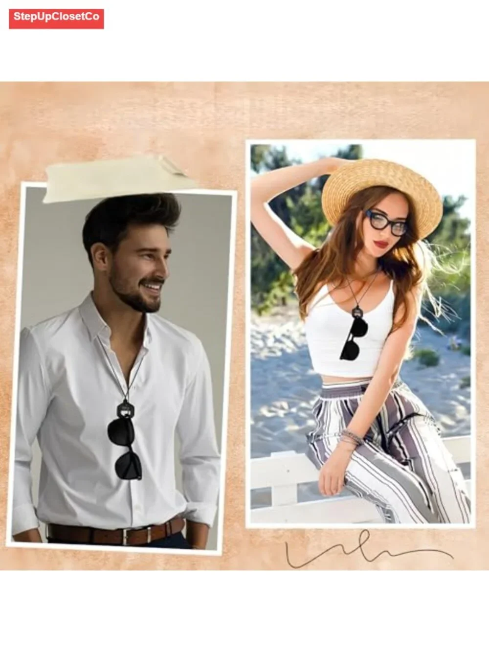 PU Leather Eyeglass Chain Holder Necklace for Glasses & Sunglasses